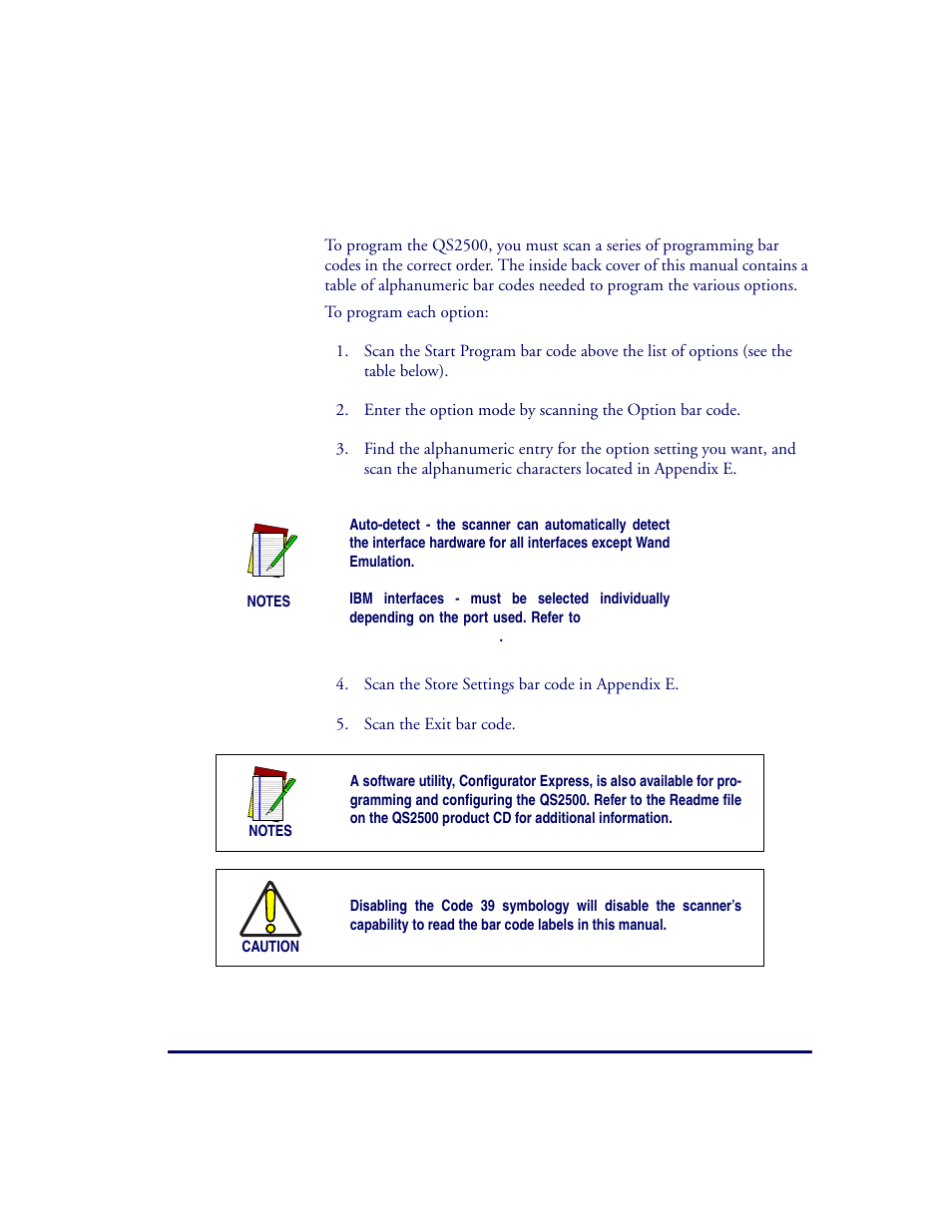 Programming the qs2500 | Datalogic Scanning QUICKSCAN QS2500 User Manual | Page 7 / 76