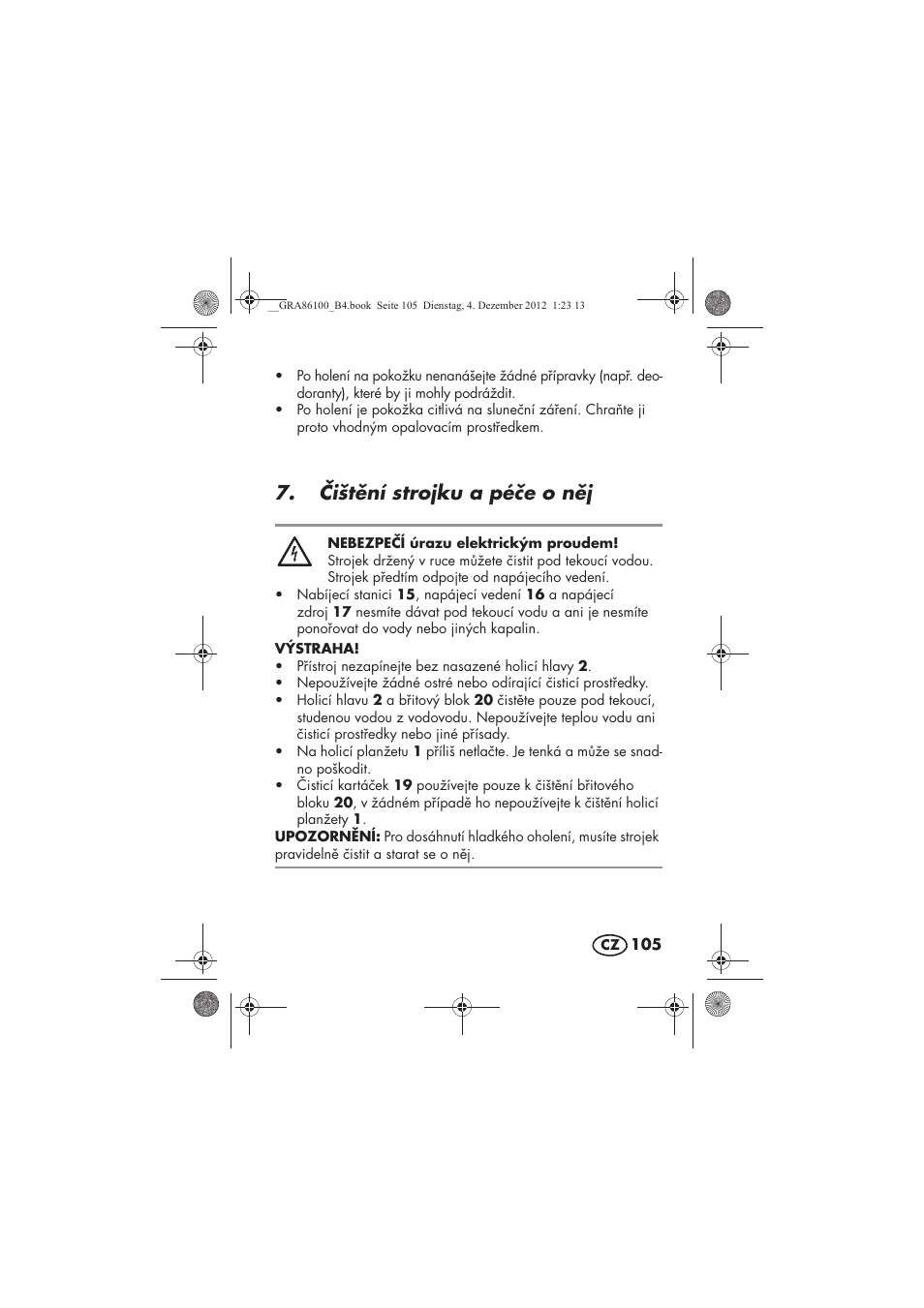 ištní strojku a pée o nj | Silvercrest SDR 1000 A1 User Manual | Page 107 / 160