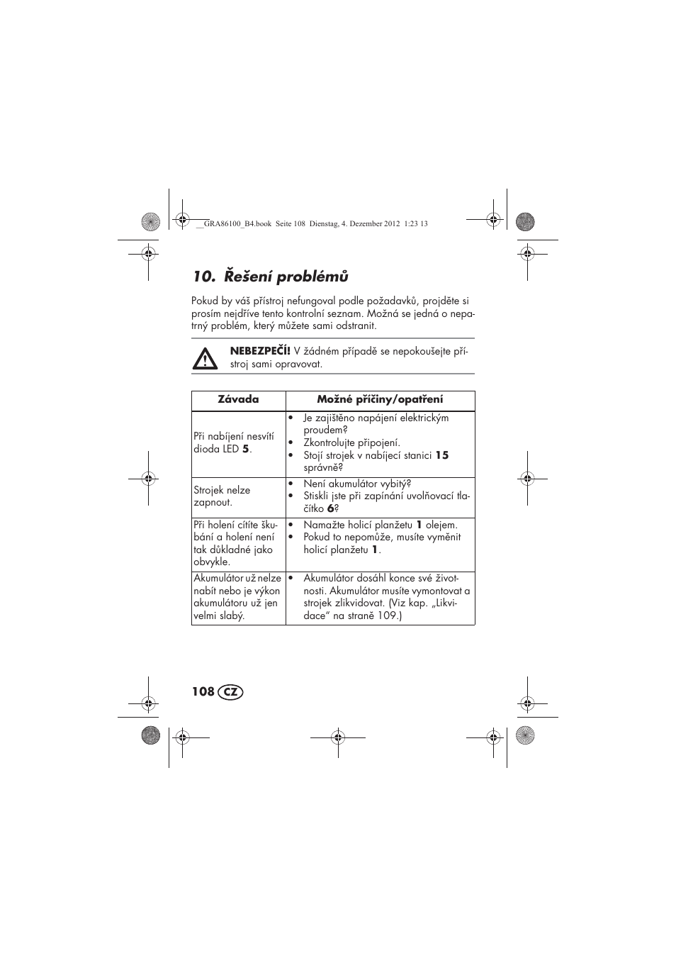 ešení problém | Silvercrest SDR 1000 A1 User Manual | Page 110 / 160