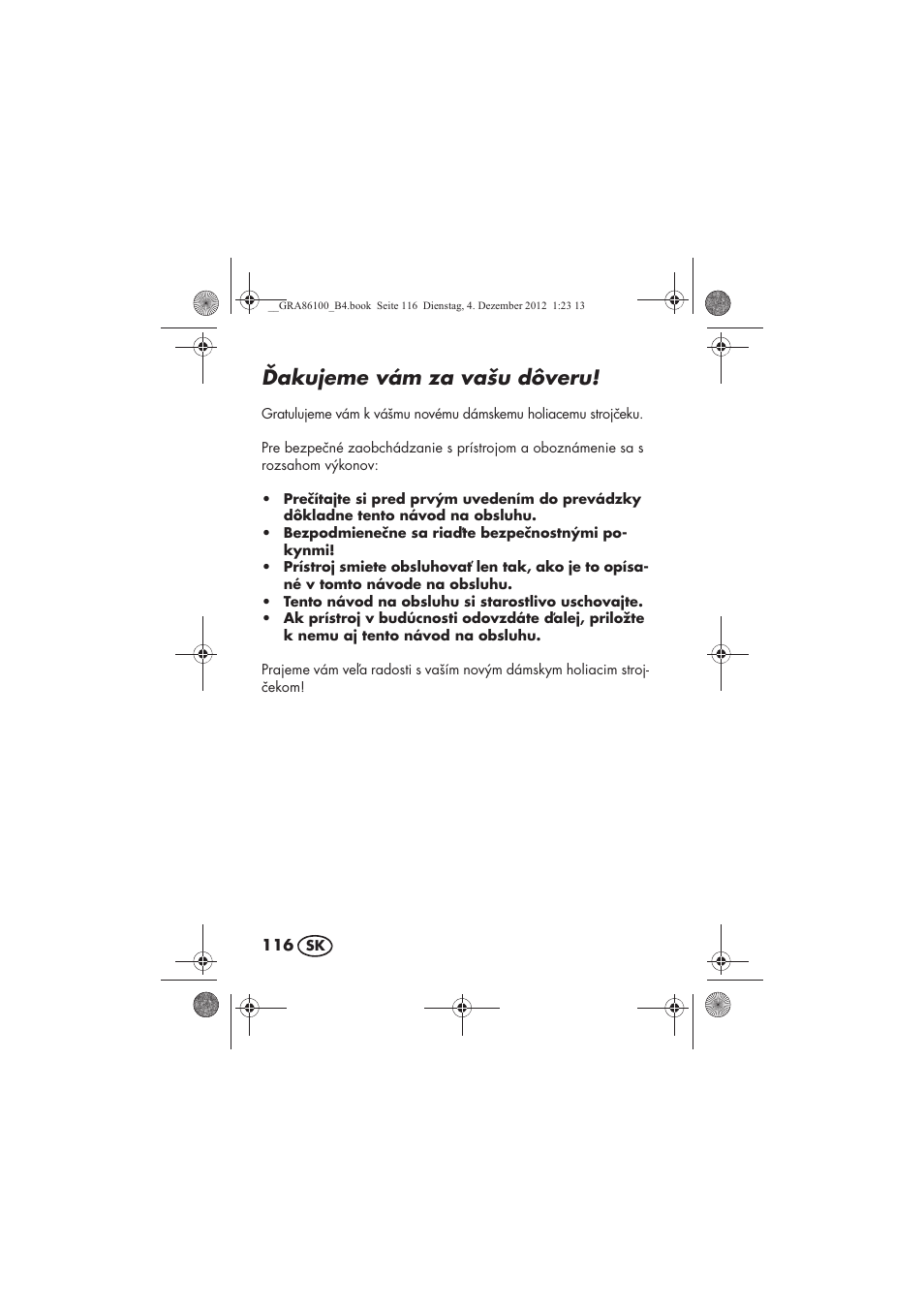 Akujeme vám za vašu dôveru | Silvercrest SDR 1000 A1 User Manual | Page 118 / 160