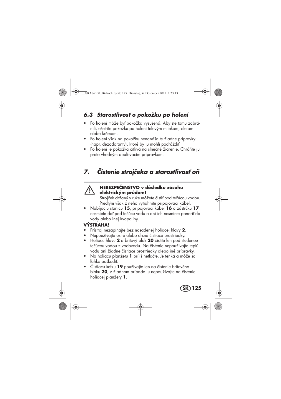 istenie strojeka a starostlivos o | Silvercrest SDR 1000 A1 User Manual | Page 127 / 160