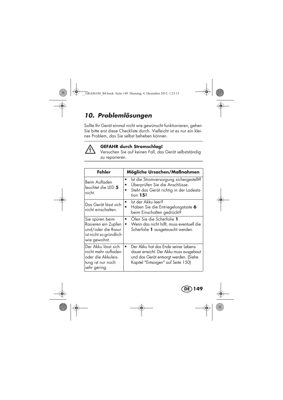 Problemlösungen | Silvercrest SDR 1000 A1 User Manual | Page 151 / 160