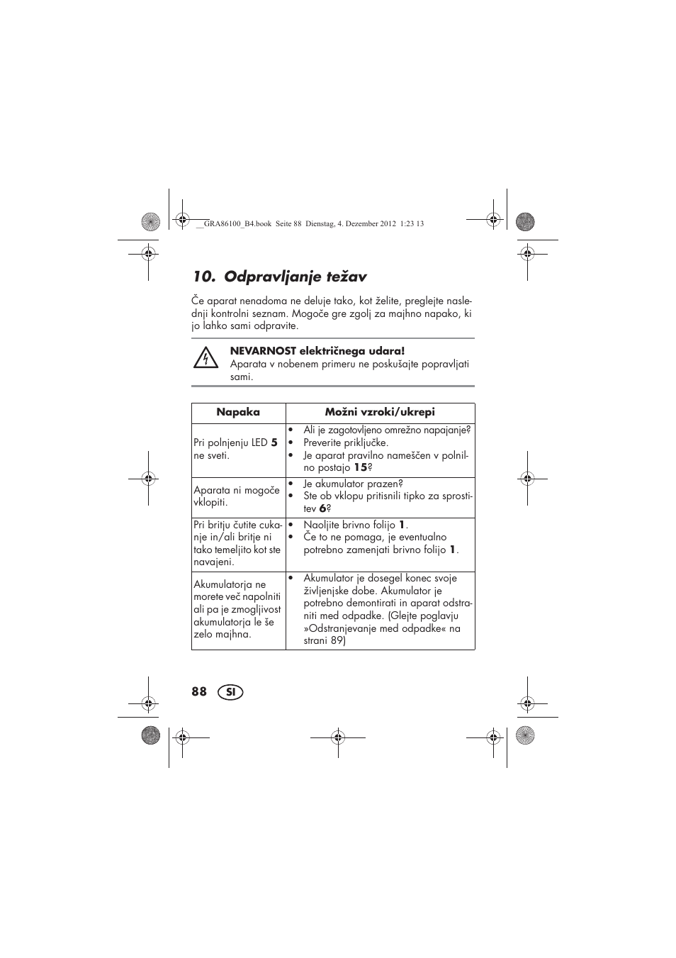 Odpravljanje težav | Silvercrest SDR 1000 A1 User Manual | Page 90 / 160