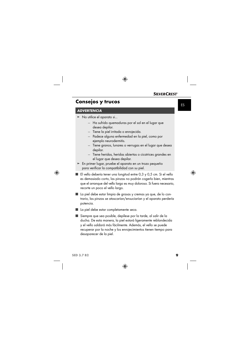 Consejos y trucos | Silvercrest SED 3.7 B2 User Manual | Page 12 / 84