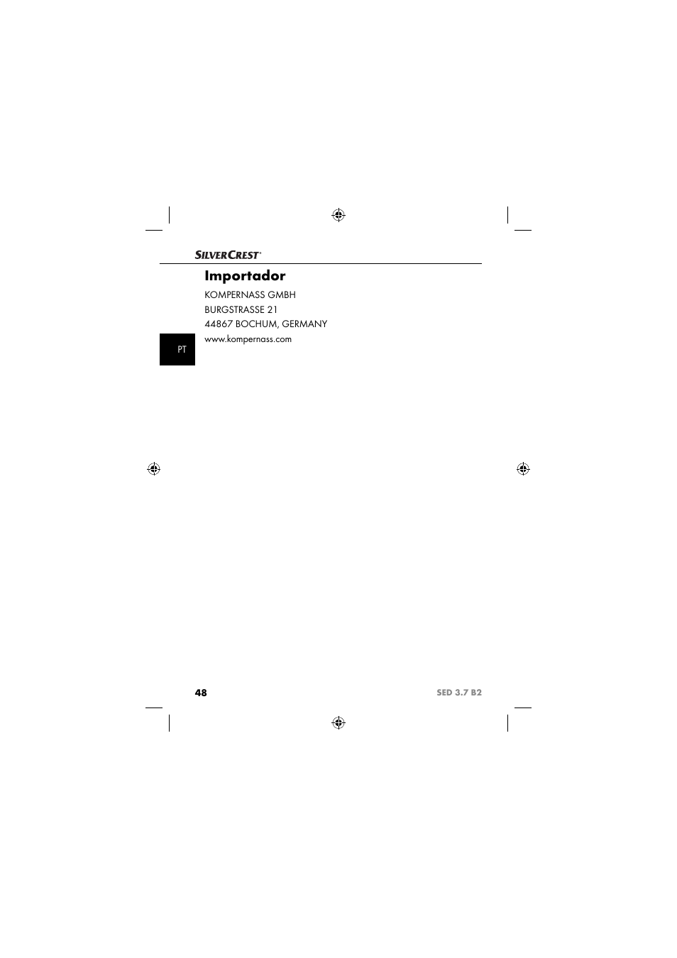 Importador | Silvercrest SED 3.7 B2 User Manual | Page 51 / 84