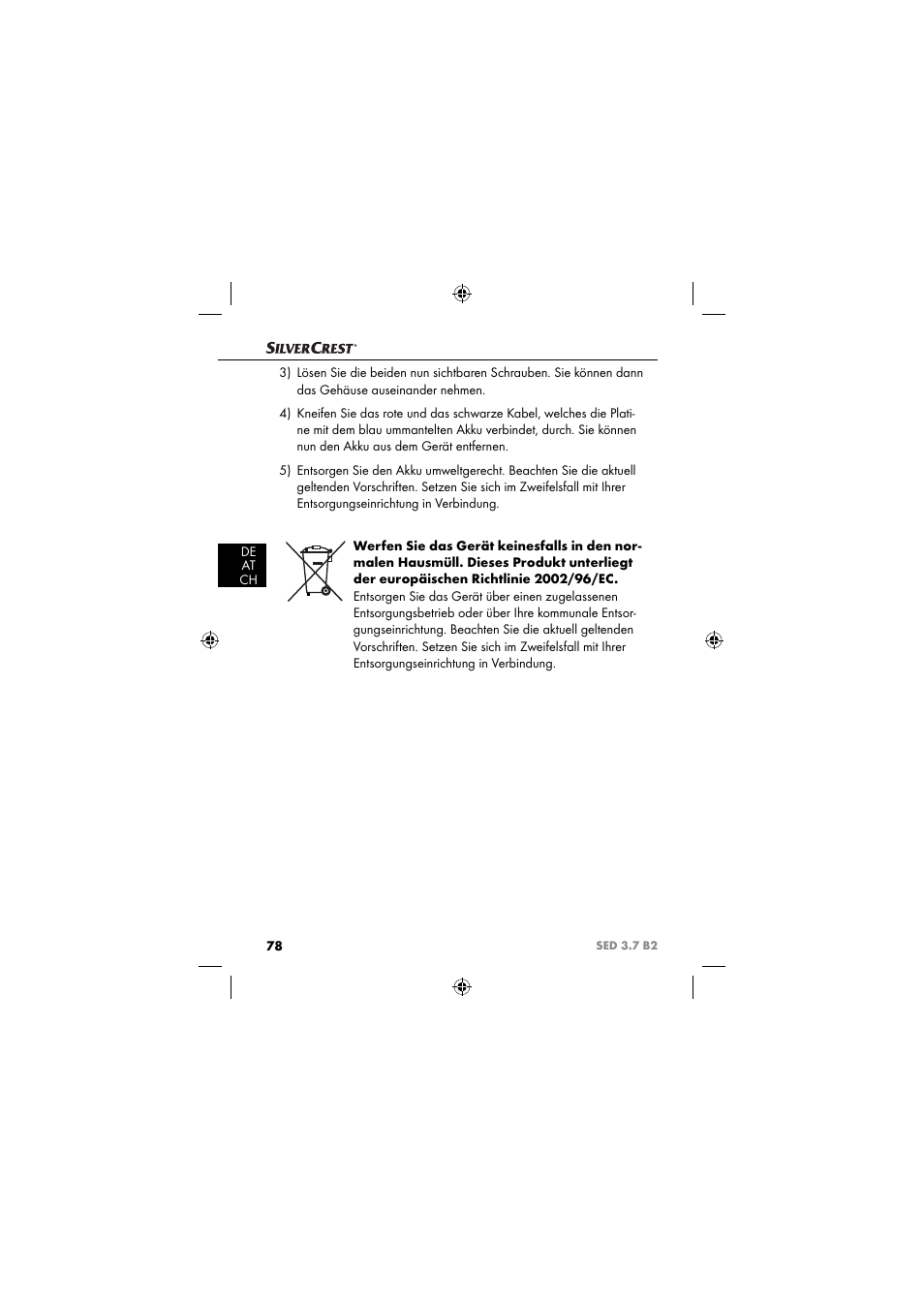 Silvercrest SED 3.7 B2 User Manual | Page 81 / 84