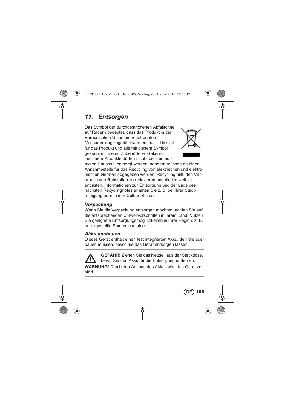 Entsorgen | Silvercrest SDR 1000 A1 User Manual | Page 107 / 114