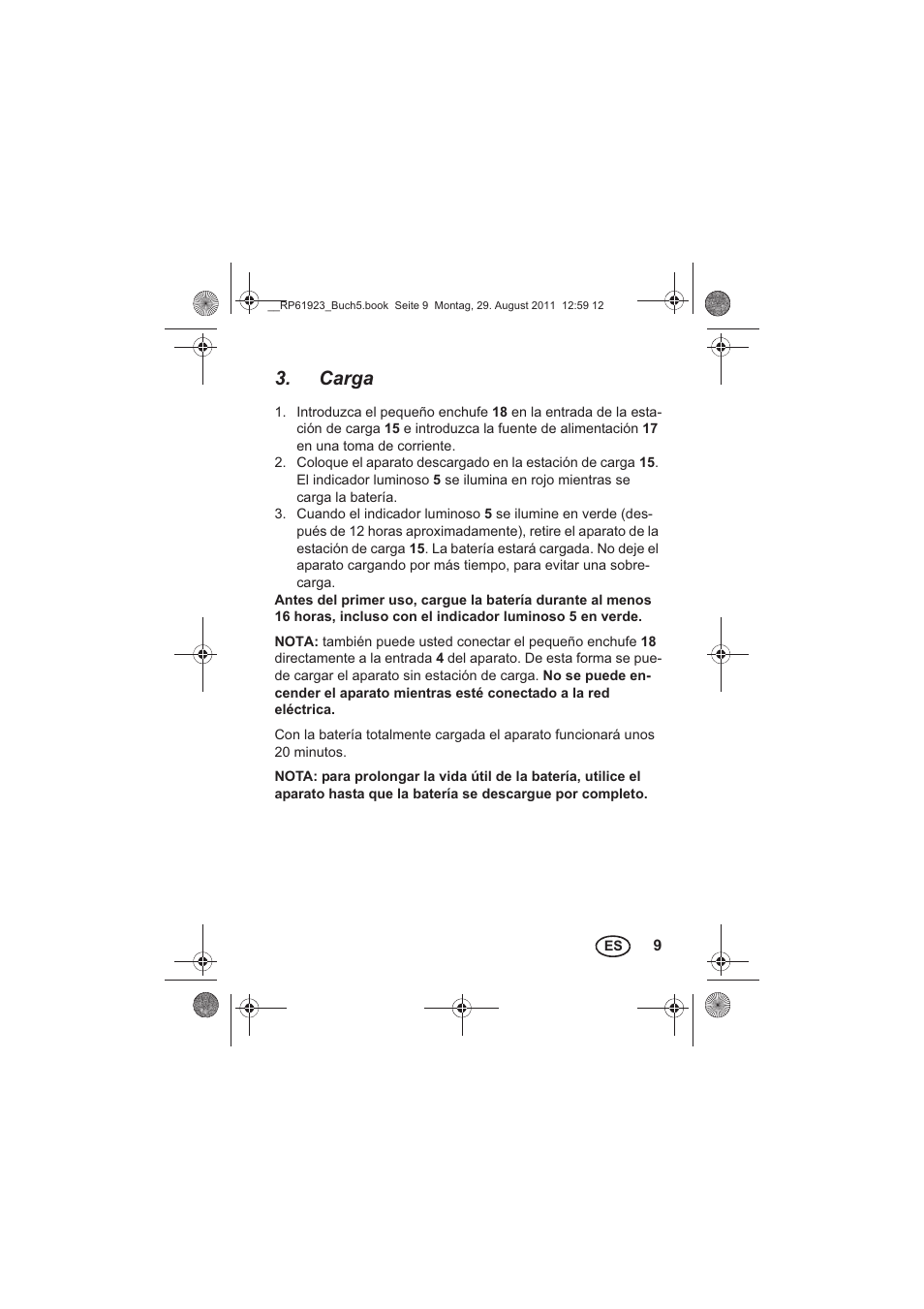 Carga | Silvercrest SDR 1000 A1 User Manual | Page 11 / 114