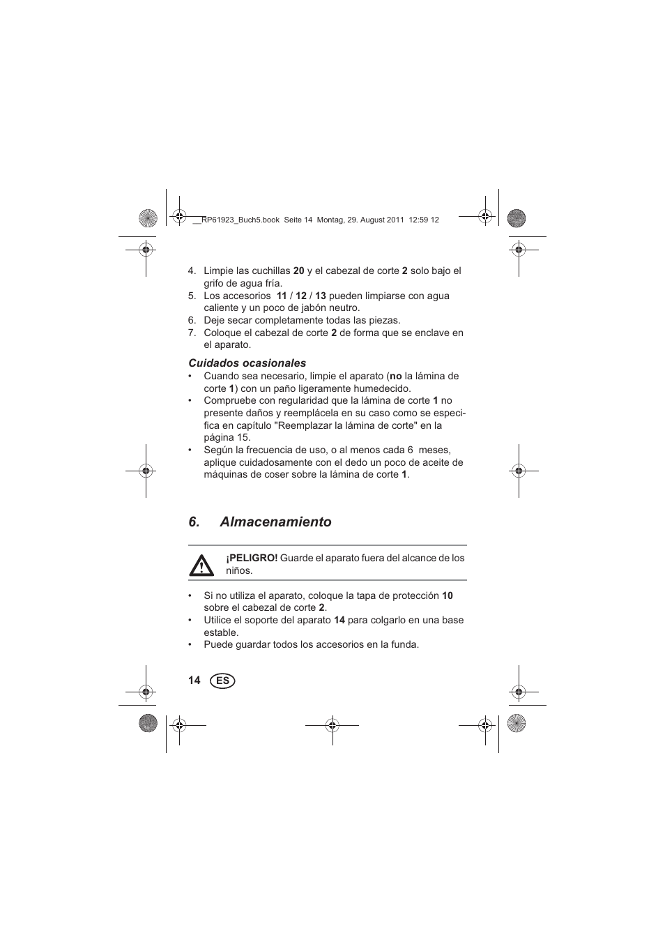 Almacenamiento | Silvercrest SDR 1000 A1 User Manual | Page 16 / 114