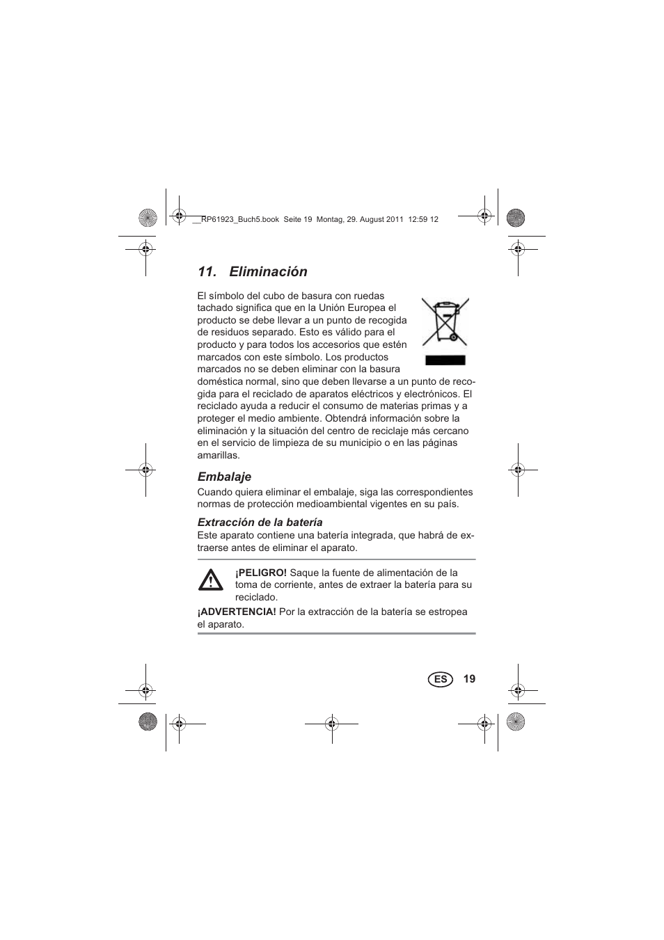 Eliminación | Silvercrest SDR 1000 A1 User Manual | Page 21 / 114