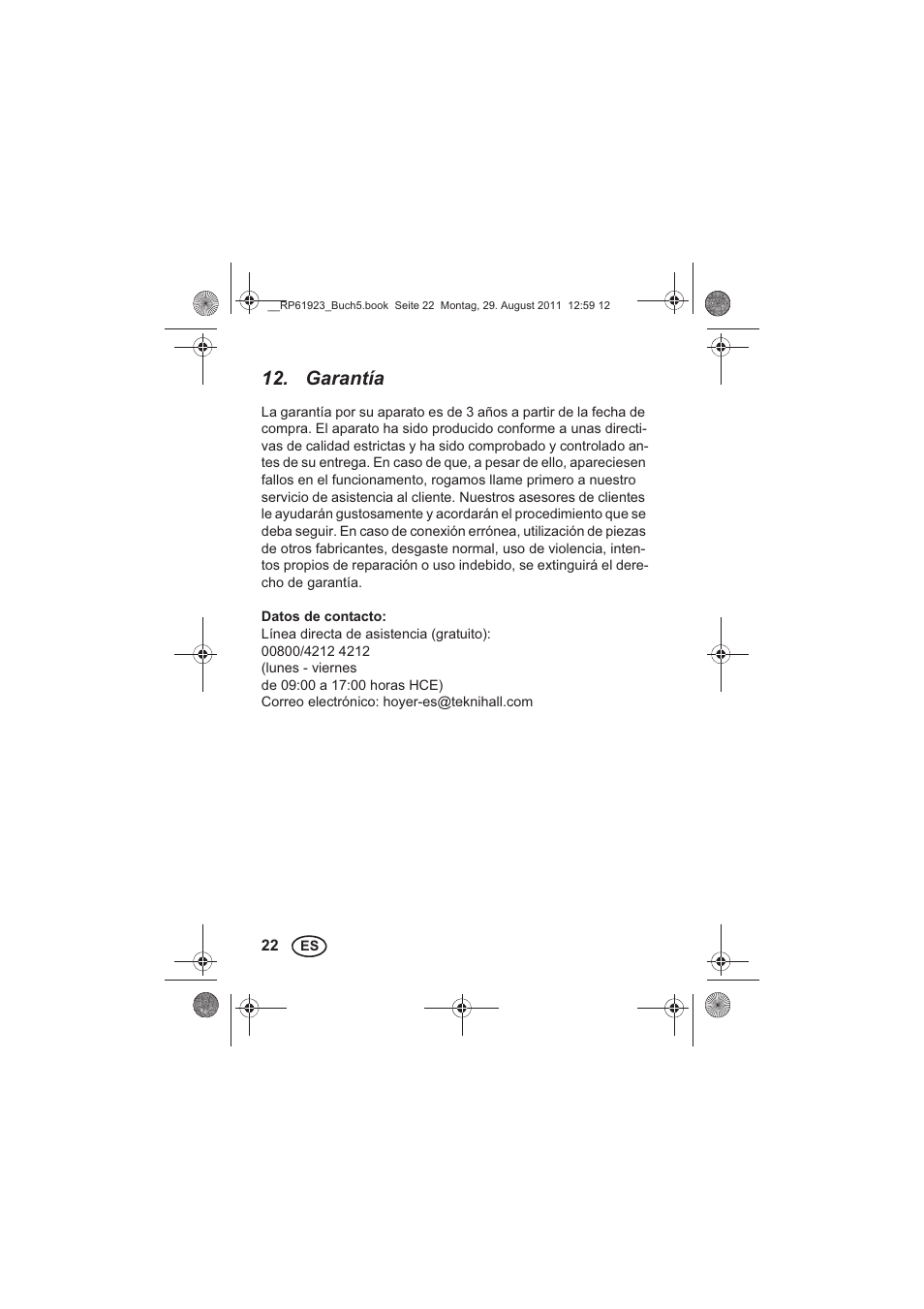 Garantía | Silvercrest SDR 1000 A1 User Manual | Page 24 / 114