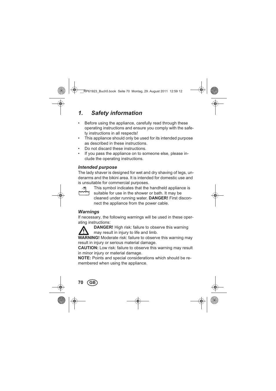 Safety information | Silvercrest SDR 1000 A1 User Manual | Page 72 / 114