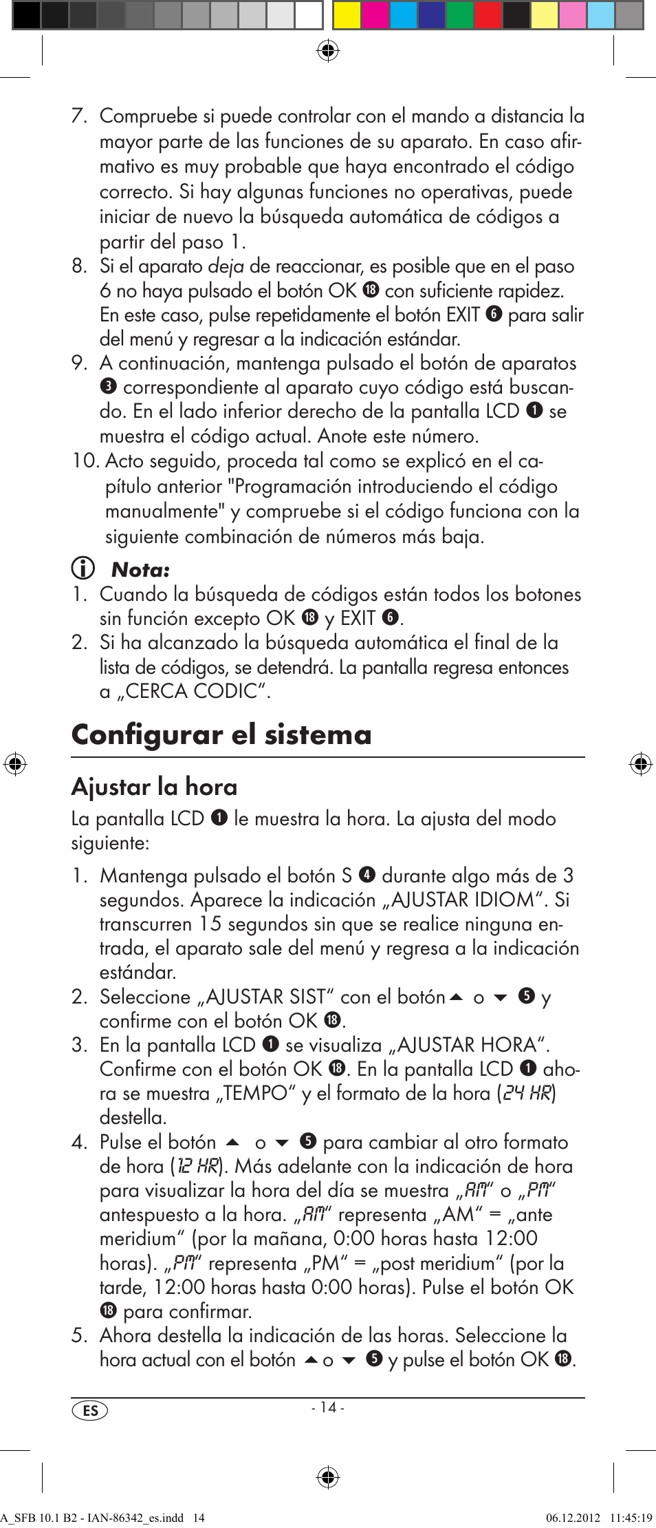 Configurar el sistema, Ajustar la hora | Silvercrest SFB 10.1 B2 User Manual | Page 16 / 116