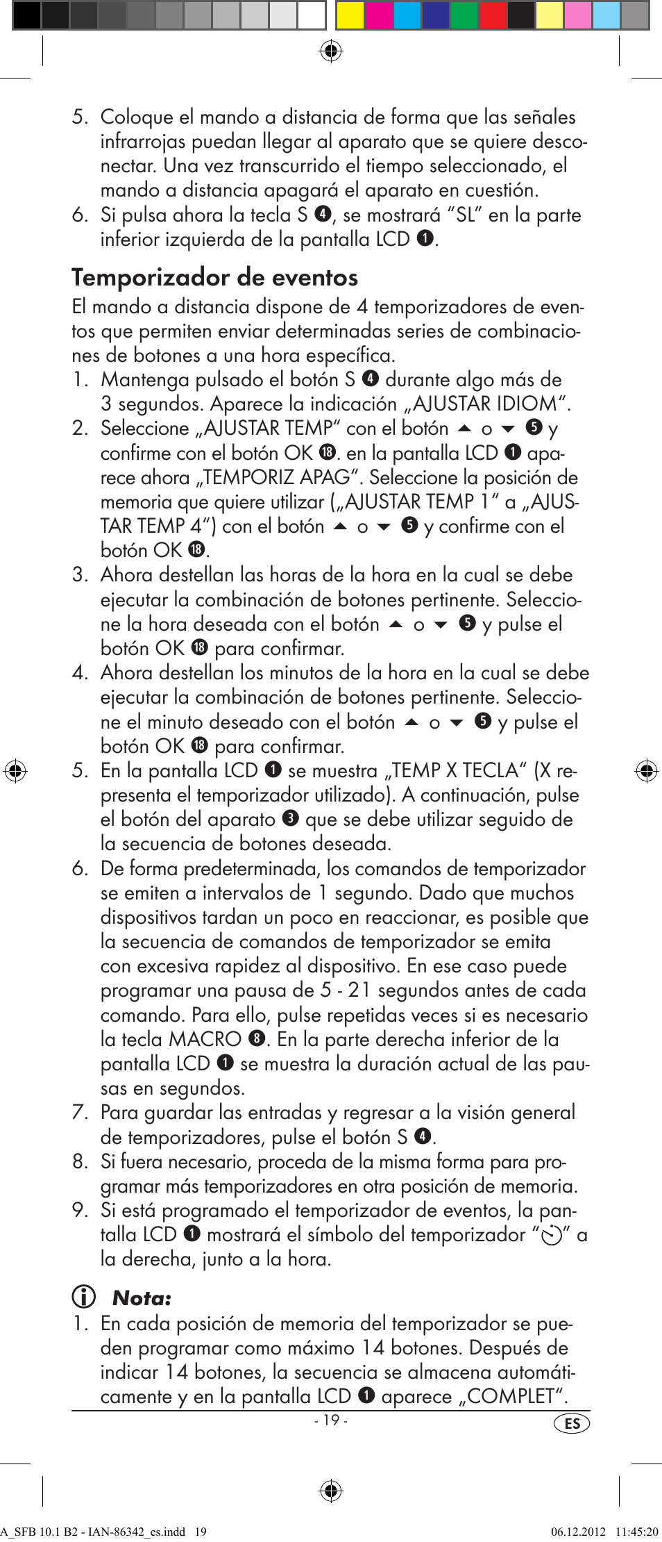 Temporizador de eventos | Silvercrest SFB 10.1 B2 User Manual | Page 21 / 116