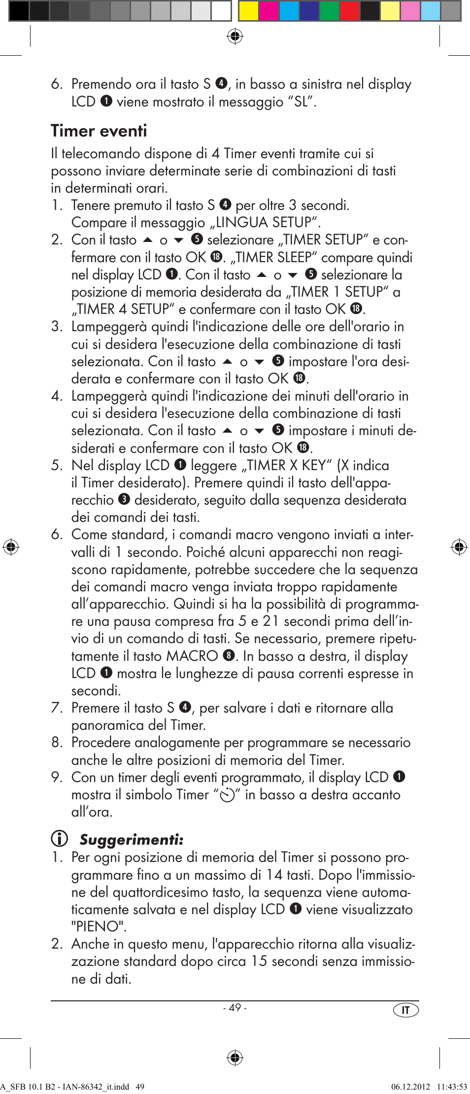 Timer eventi | Silvercrest SFB 10.1 B2 User Manual | Page 51 / 116