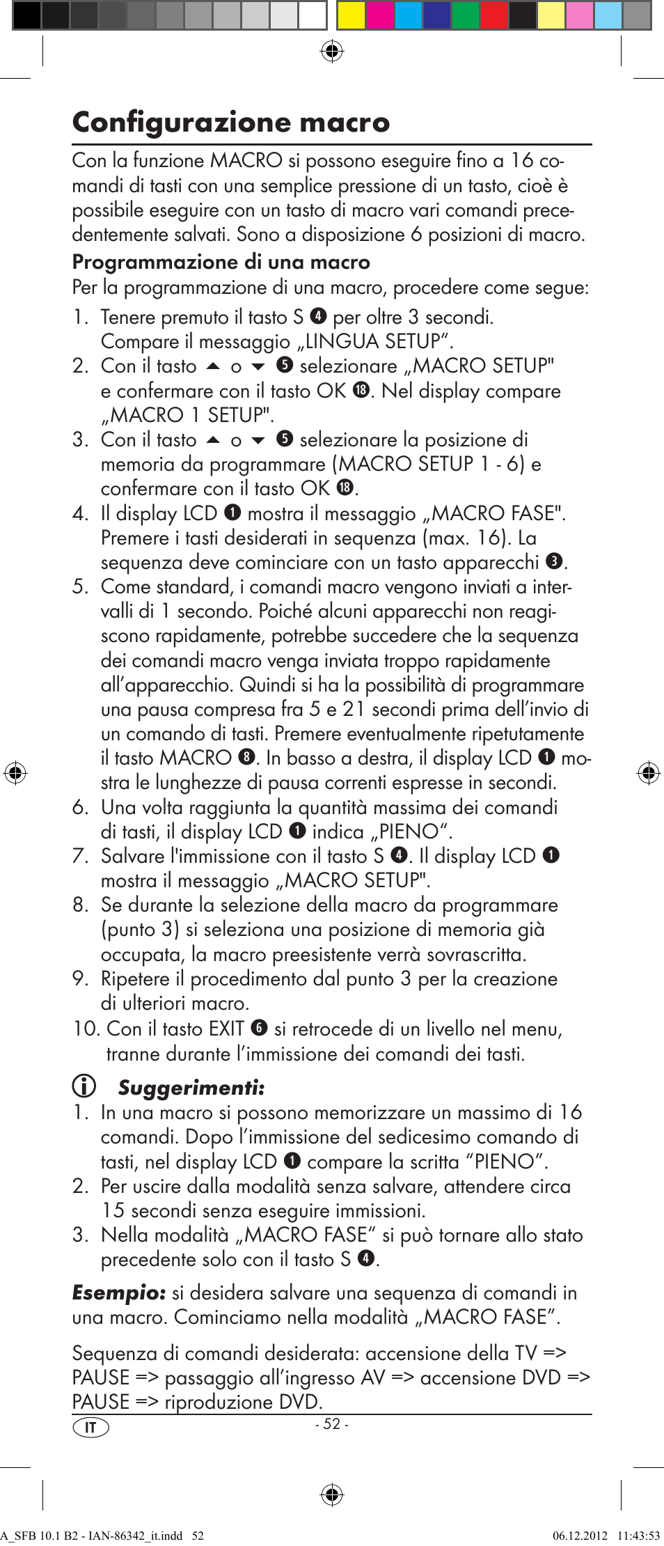 Configurazione macro | Silvercrest SFB 10.1 B2 User Manual | Page 54 / 116