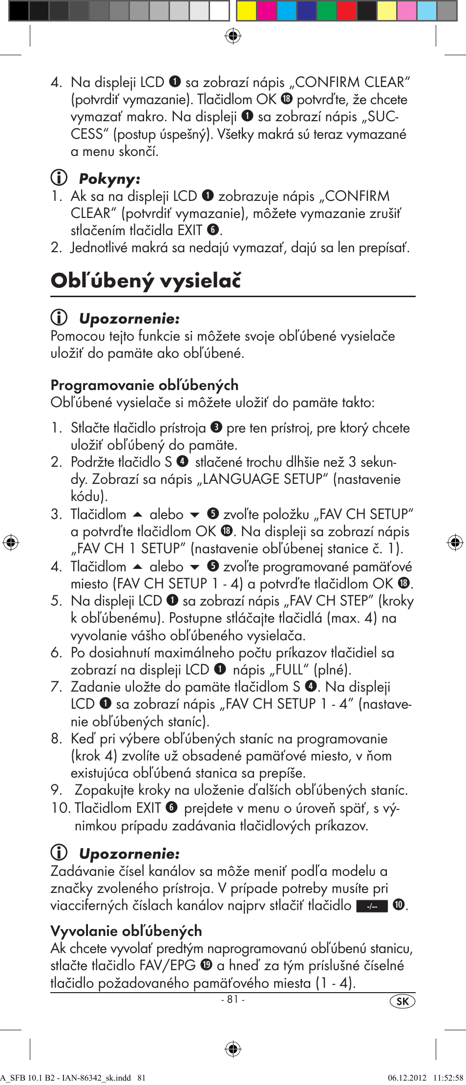 Obľúbený vysielač | Silvercrest 10-IN-1 REMOTE CONTROL SFB 10.1 B2 User Manual | Page 83 / 116