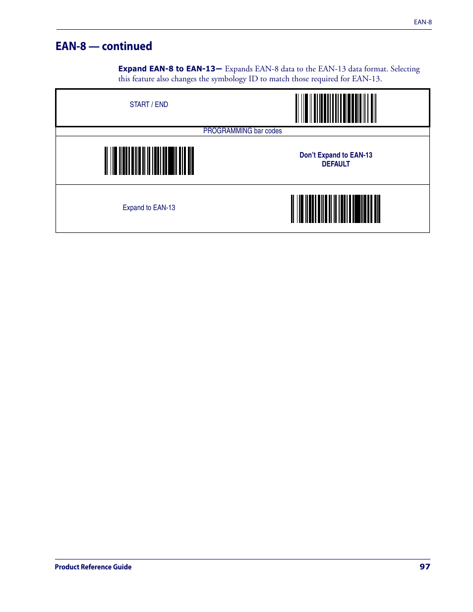 Ean-8 — continued | Datalogic Scanning MAGELLAN 3200VSI User Manual | Page 105 / 200