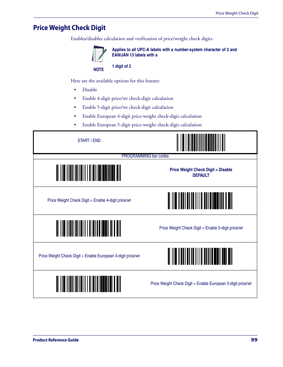Price weight check digit | Datalogic Scanning MAGELLAN 3200VSI User Manual | Page 107 / 200