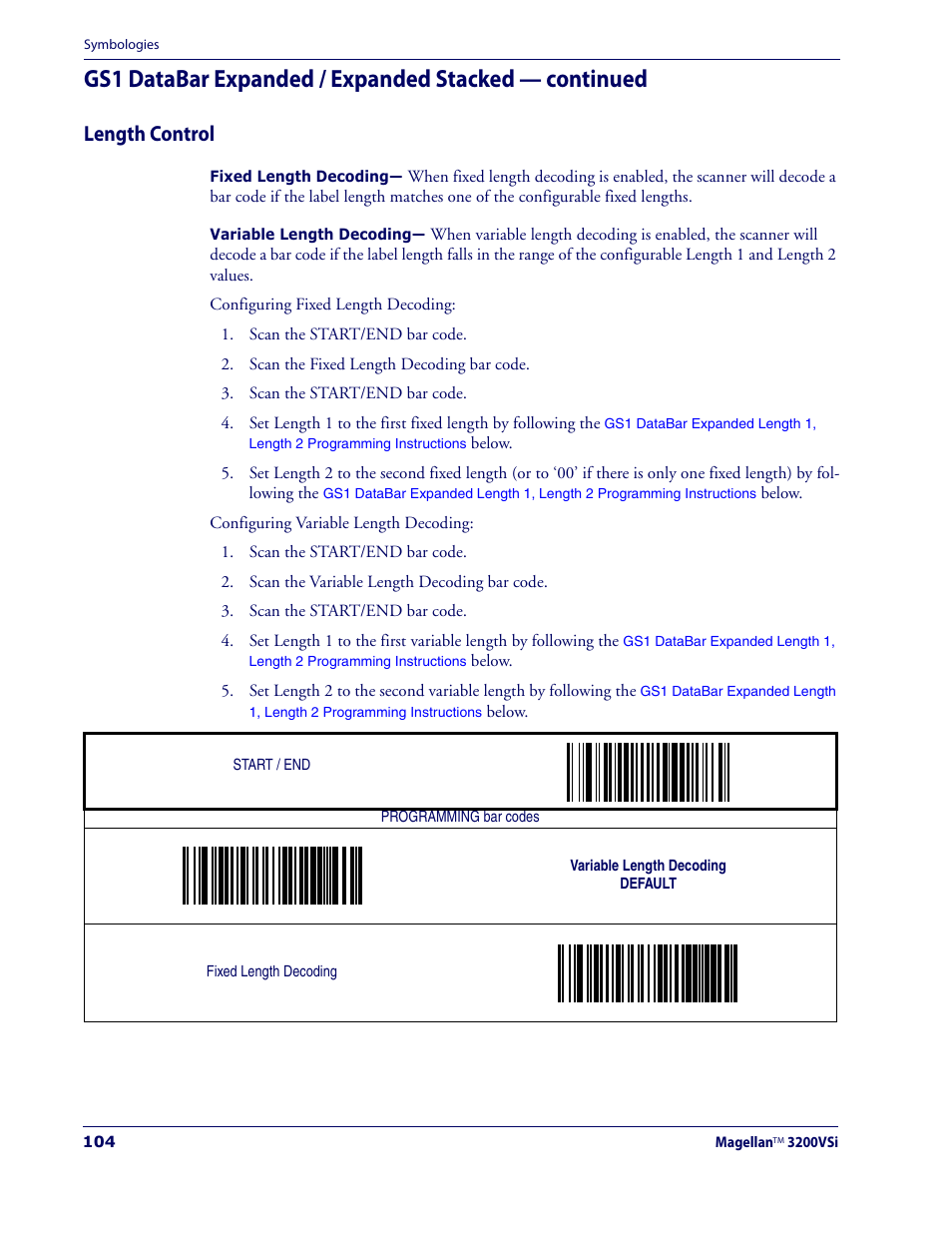 Length control | Datalogic Scanning MAGELLAN 3200VSI User Manual | Page 112 / 200
