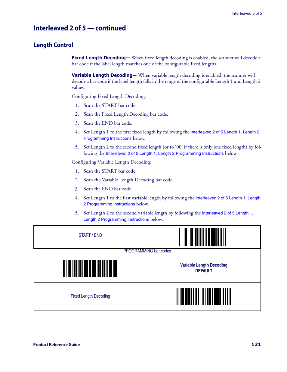 Length control, Interleaved 2 of 5 — continued | Datalogic Scanning MAGELLAN 3200VSI User Manual | Page 129 / 200