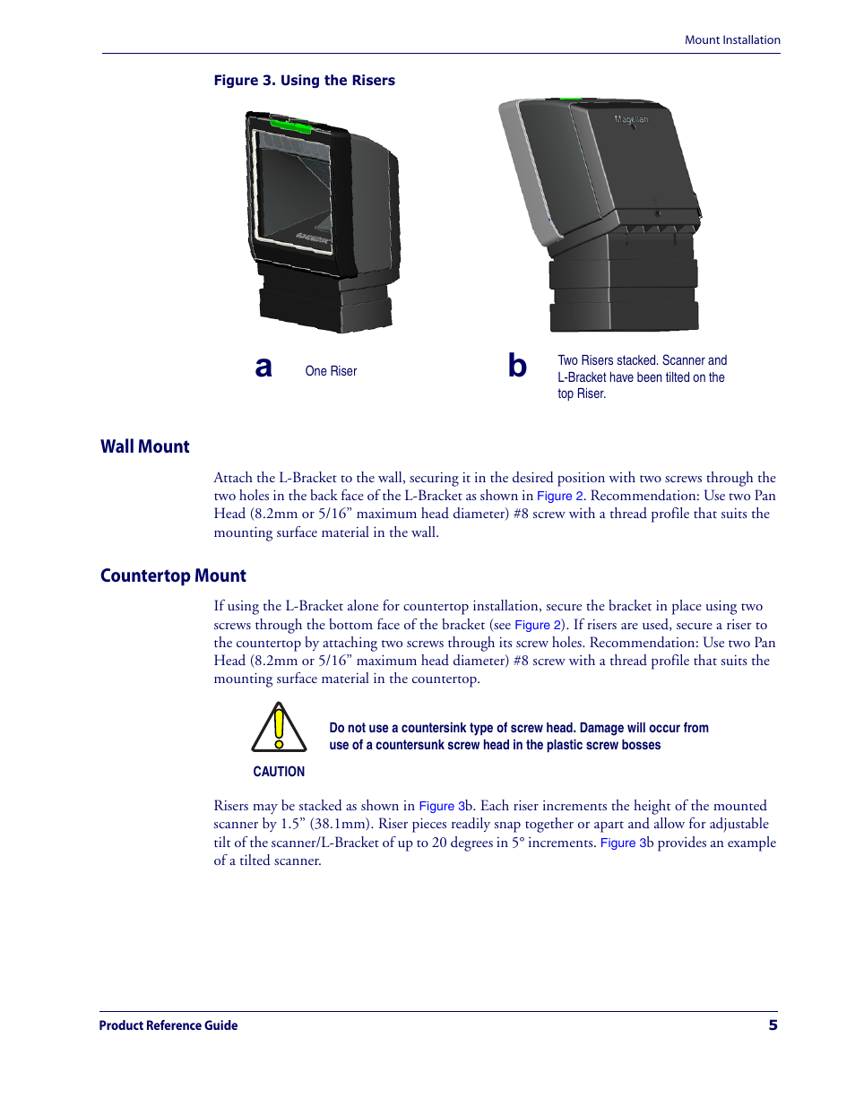 Wall mount, Countertop mount, Wall mount countertop mount | Figure 3 | Datalogic Scanning MAGELLAN 3200VSI User Manual | Page 13 / 200