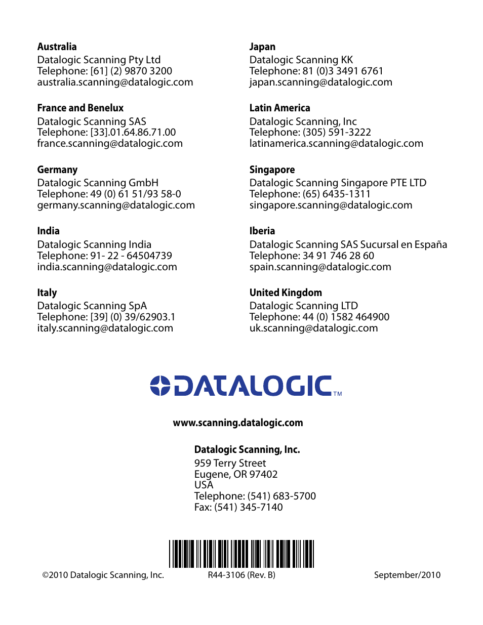 Datalogic Scanning MAGELLAN 3200VSI User Manual | Page 200 / 200