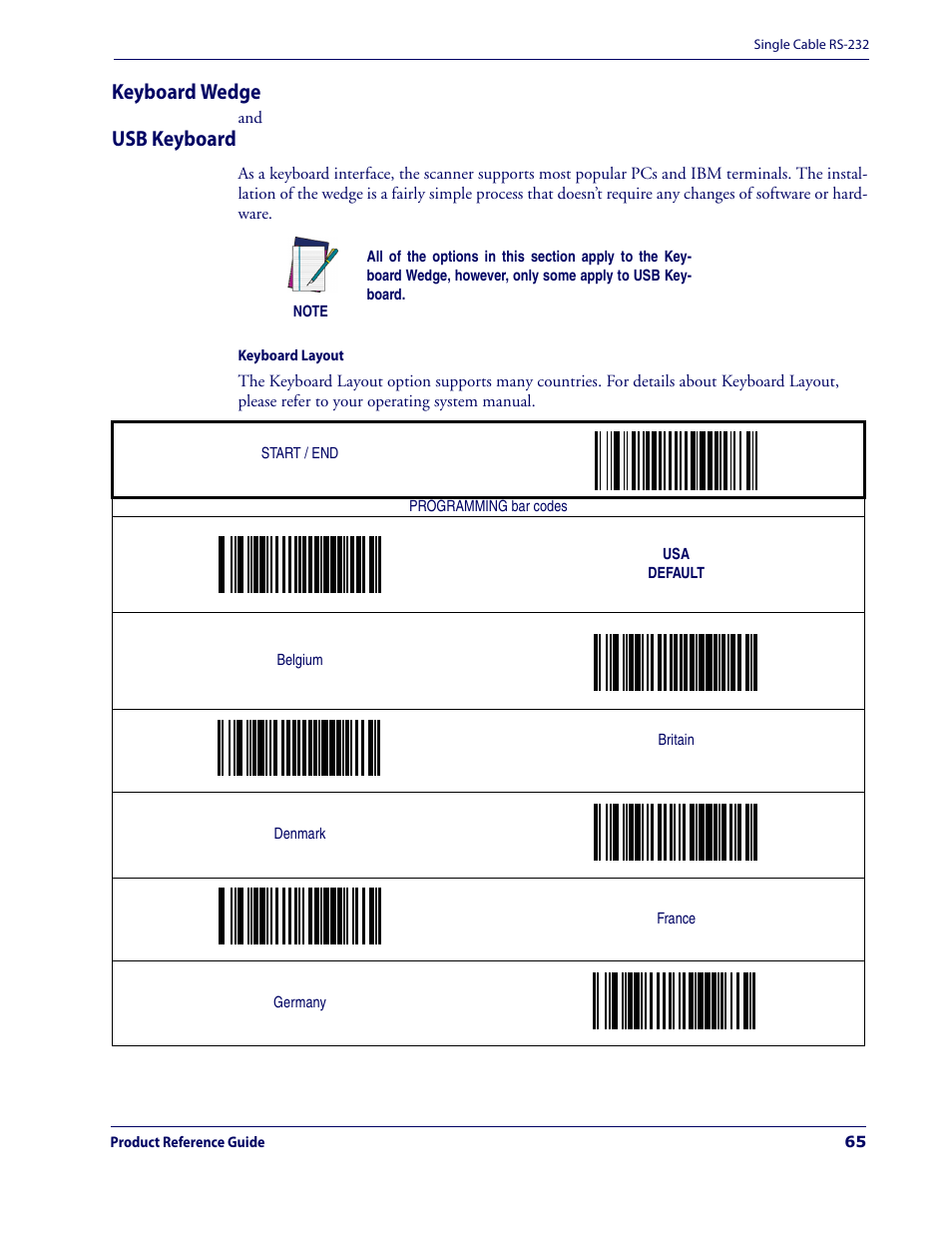 Keyboard wedge, Usb keyboard, Keyboard wedge usb keyboard | Datalogic Scanning MAGELLAN 3200VSI User Manual | Page 73 / 200