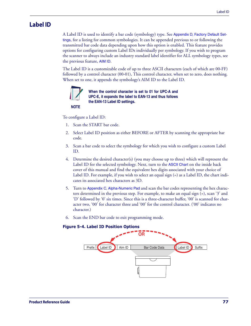 Label id | Datalogic Scanning MAGELLAN 3200VSI User Manual | Page 85 / 200
