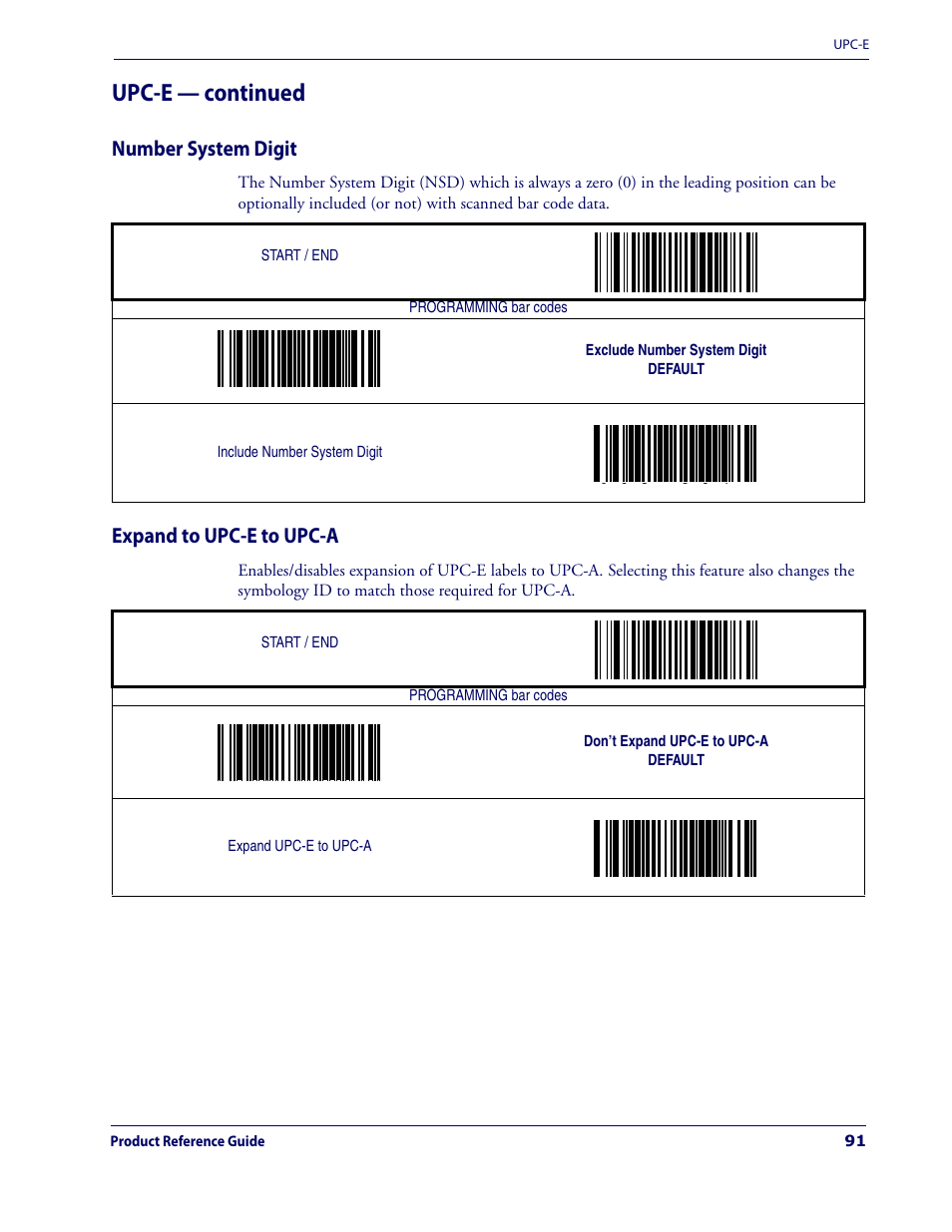 Number system digit, Expand to upc-e to upc-a, Number system digit expand to upc-e to upc-a | Upc-e — continued | Datalogic Scanning MAGELLAN 3200VSI User Manual | Page 99 / 200