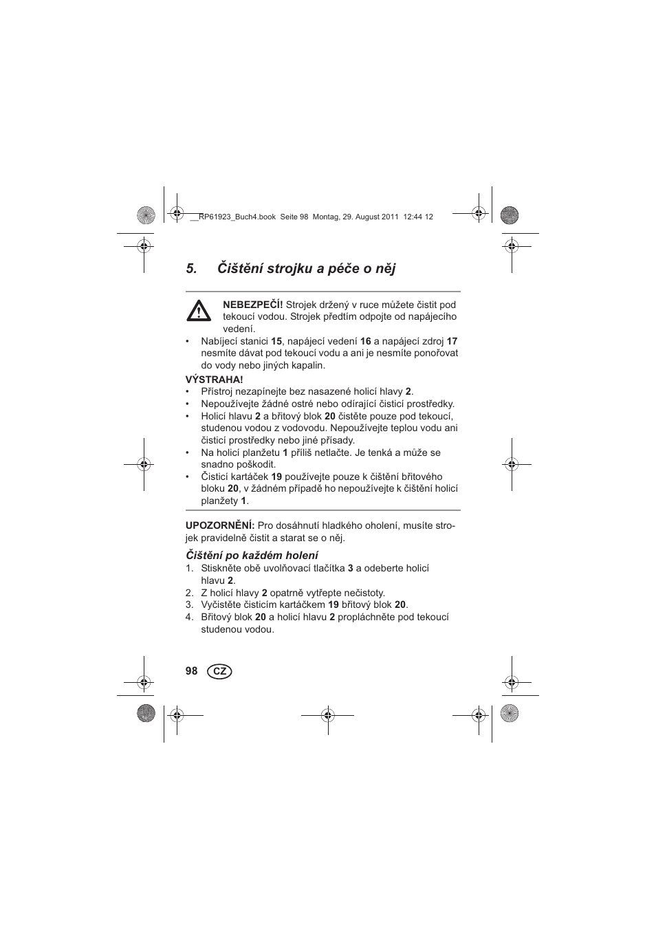 ištní strojku a pée o nj | Silvercrest SDR 1000 A1 User Manual | Page 100 / 154