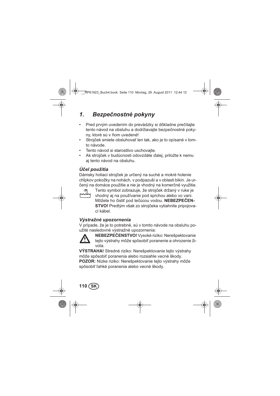 Bezpenostné pokyny | Silvercrest SDR 1000 A1 User Manual | Page 112 / 154