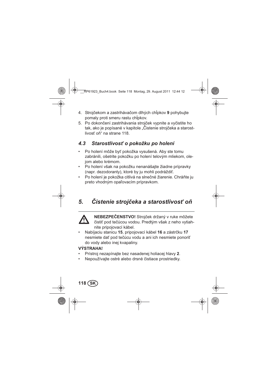 istenie strojeka a starostlivos o | Silvercrest SDR 1000 A1 User Manual | Page 120 / 154