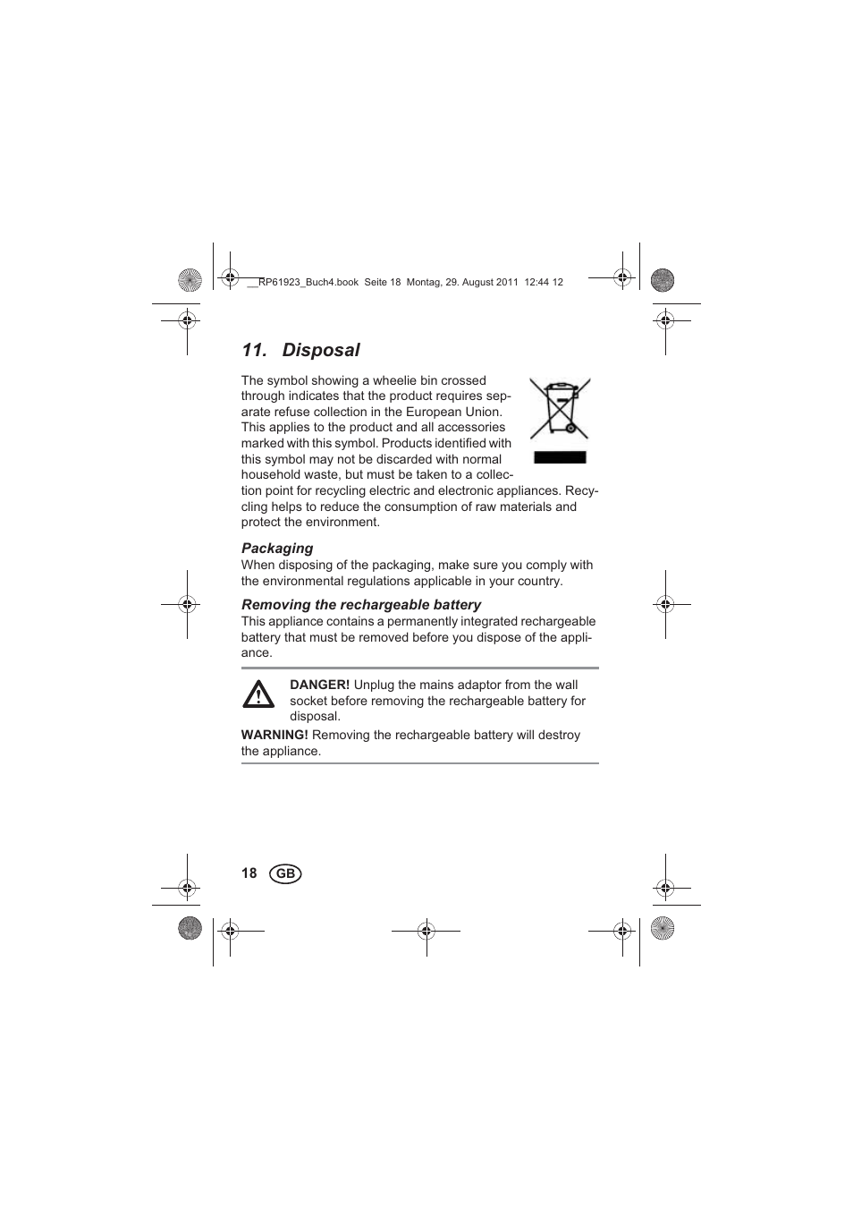 Disposal | Silvercrest SDR 1000 A1 User Manual | Page 20 / 154