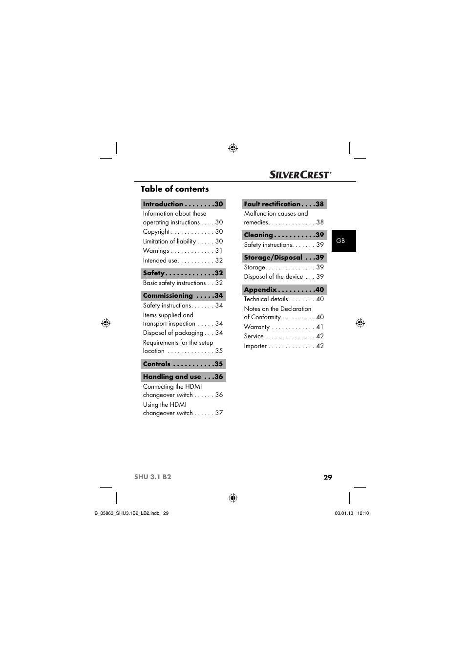 Silvercrest SHU 3.1 B2 User Manual | Page 32 / 46