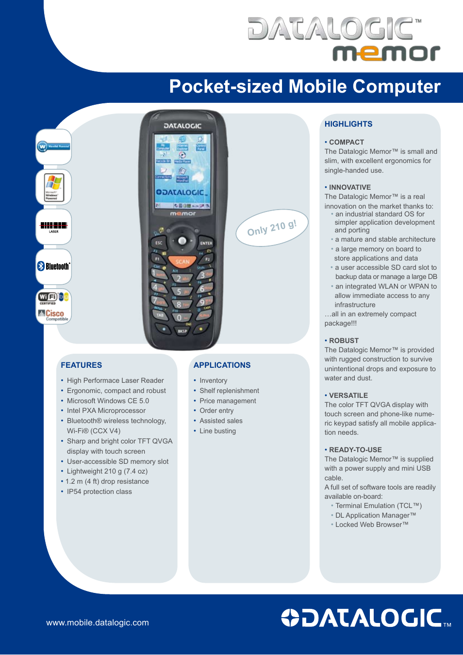 Datalogic Scanning Memor User Manual | 2 pages