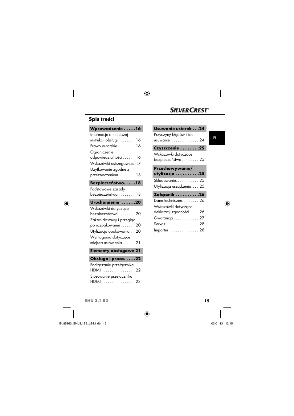 Silvercrest SHU 3.1 B2 User Manual | Page 18 / 46