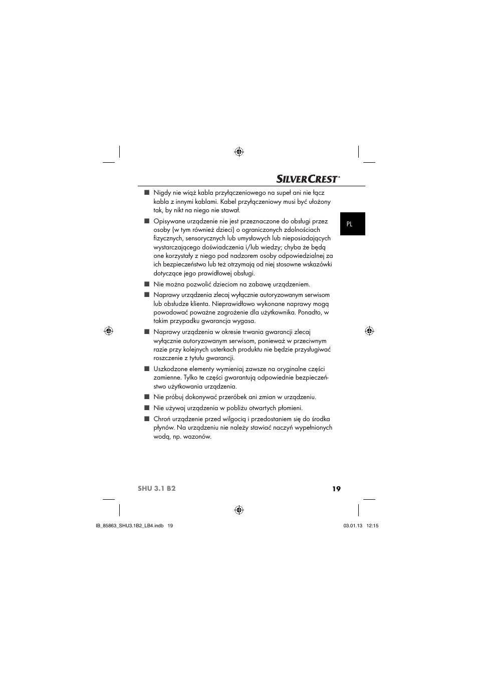 Silvercrest SHU 3.1 B2 User Manual | Page 22 / 46