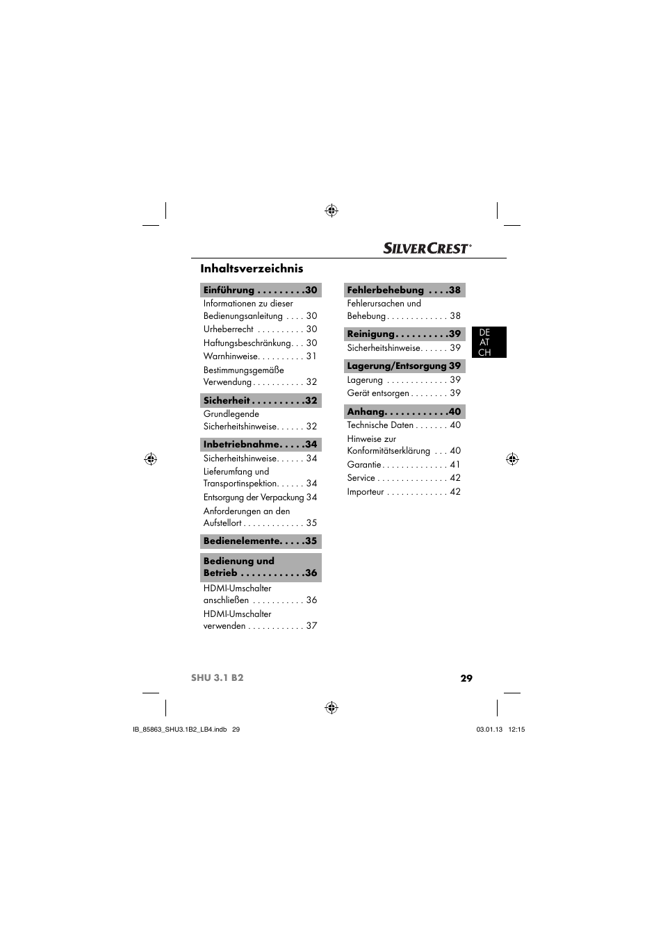 Silvercrest SHU 3.1 B2 User Manual | Page 32 / 46