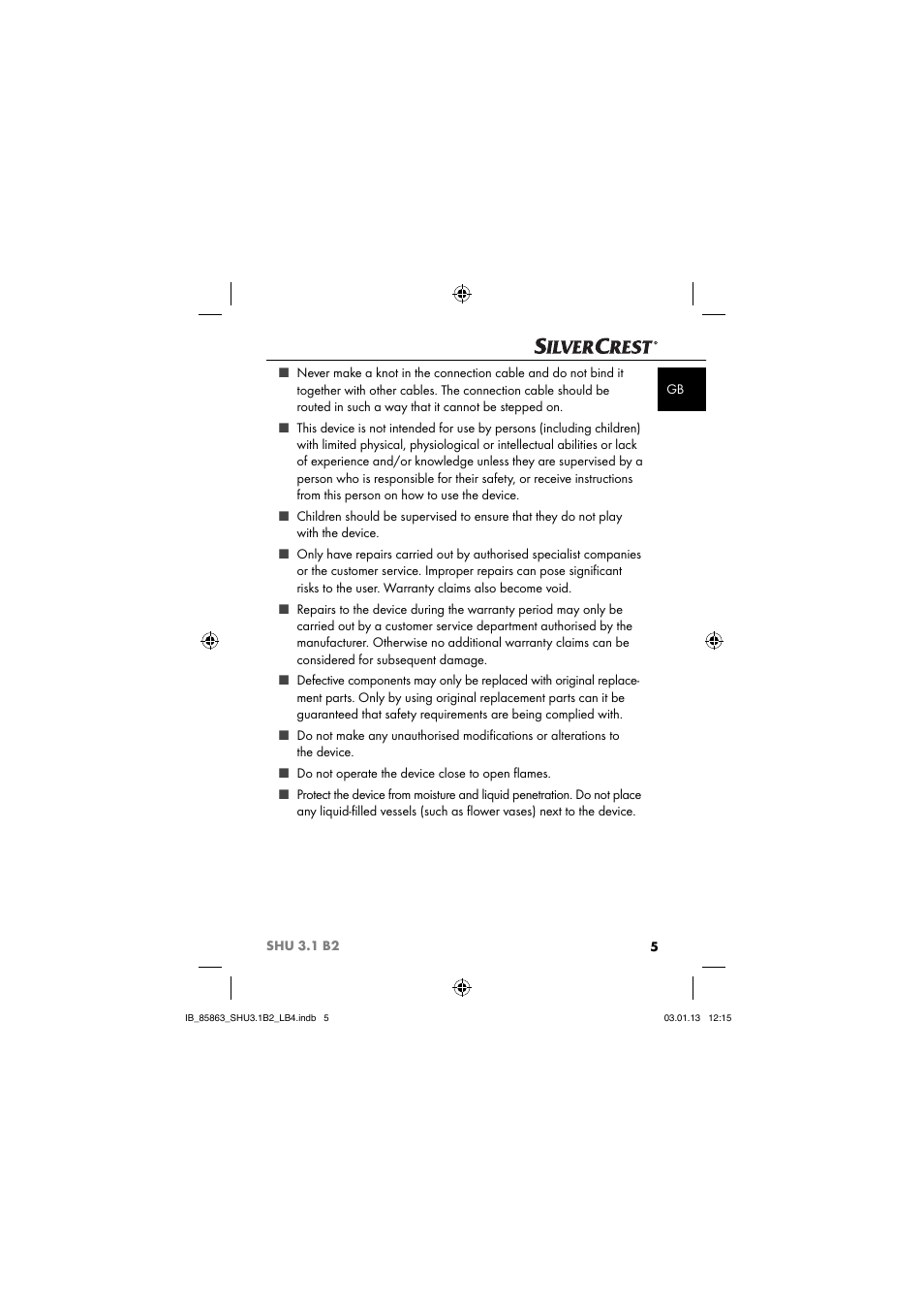 Silvercrest SHU 3.1 B2 User Manual | Page 8 / 46