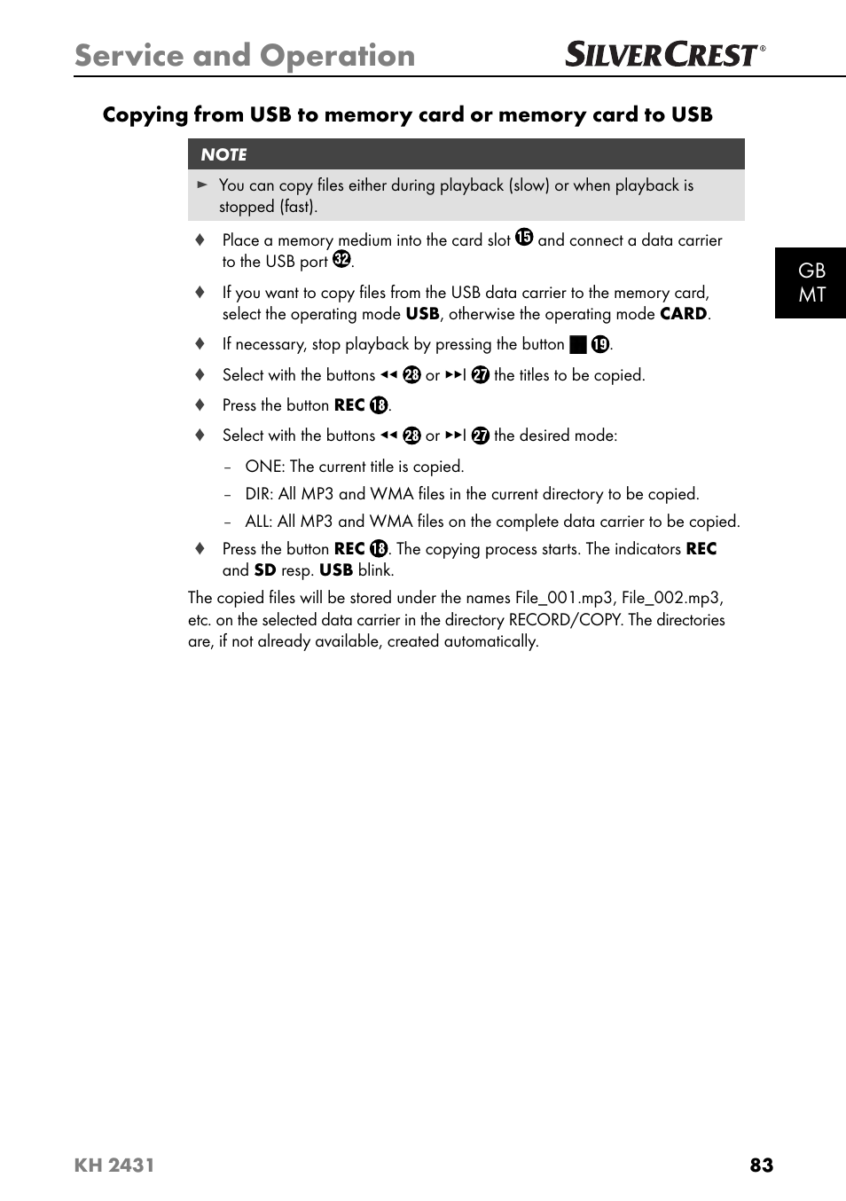 Service and operation | Silvercrest KH 2431 User Manual | Page 86 / 124