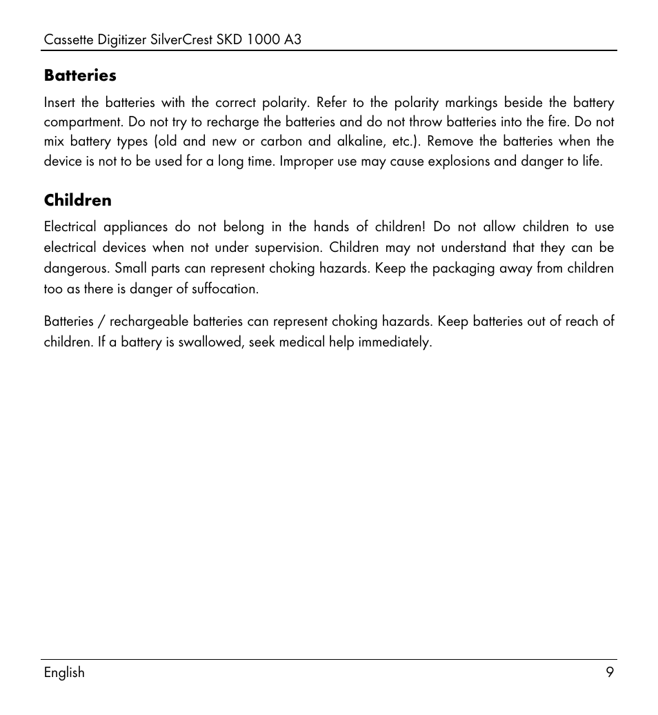 Silvercrest SKD 1000 A3 User Manual | Page 11 / 134