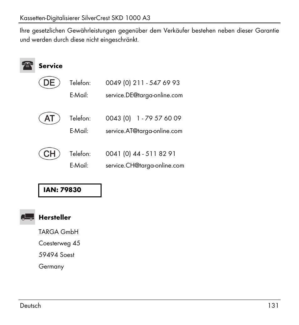 Silvercrest SKD 1000 A3 User Manual | Page 133 / 134