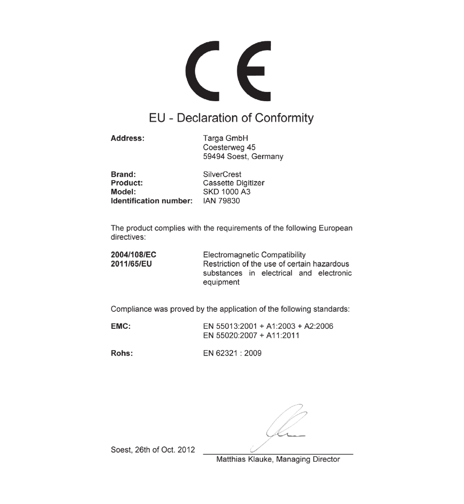 Silvercrest SKD 1000 A3 User Manual | Page 134 / 134