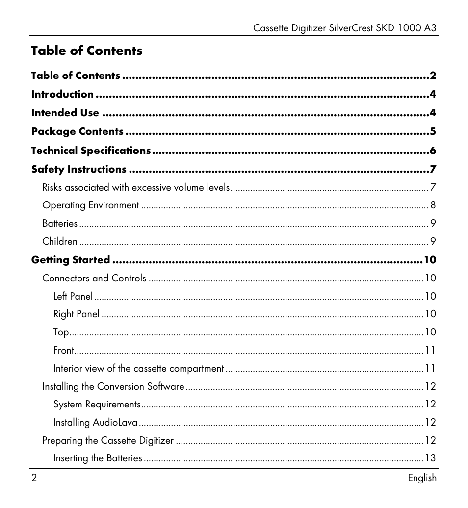 Silvercrest SKD 1000 A3 User Manual | Page 4 / 134