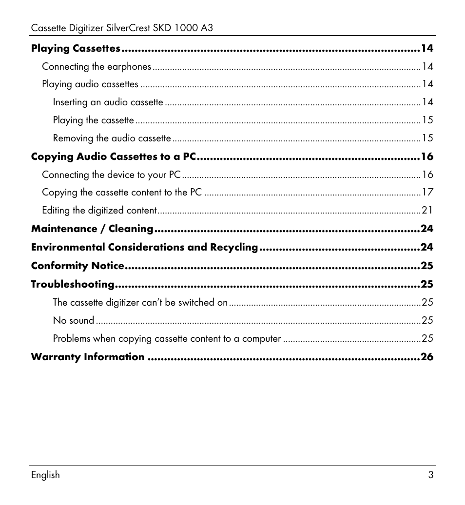 Silvercrest SKD 1000 A3 User Manual | Page 5 / 134