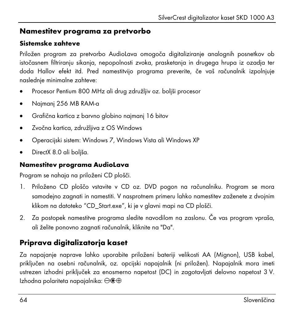 Silvercrest SKD 1000 A3 User Manual | Page 66 / 134