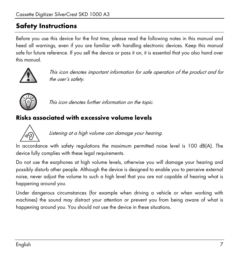 Safety instructions | Silvercrest SKD 1000 A3 User Manual | Page 9 / 134
