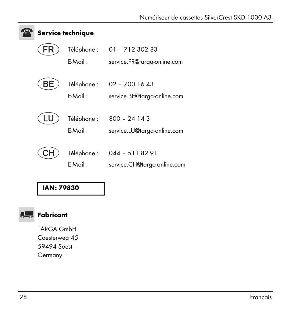 Silvercrest SKD 1000 A3 User Manual | Page 30 / 110