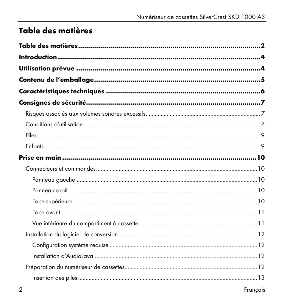 Silvercrest SKD 1000 A3 User Manual | Page 4 / 110